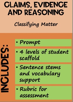 Preview of Claims, Evidence, and Reasoning (CER) - Classifying Matter