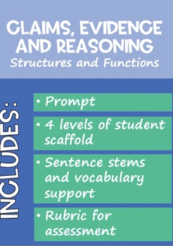 Preview of Claims, Evidence, and Reasoning (CER) - Structures and Functions