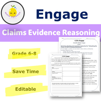 Claims Evidence and Reasoning, Personal Writing Prompts by McKinney Science