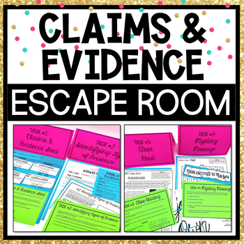 Preview of Claims and Evidence Escape Room