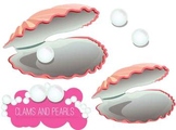 Clam and Pearls Clip Art Set