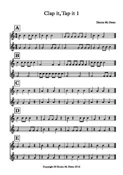 Clap It Tap It 1 Rhythmic Exercises With Quarter Eighth And Half Notes