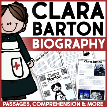 Preview of Clara Barton Biography Report Reading Comprehension Activities - Women's History