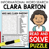 Clara Barton Biography Word Search Puzzle Women's History 