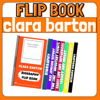 Preview of Clara Barton flip book Biography Research Project Report womens history month