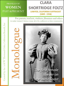 Preview of Women History - Clara Shortridge Foltz, Lawyer & Suffragist (1849 - 1934)