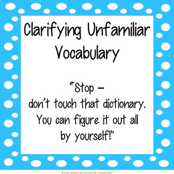 Preview of Clarifying Unfamiliar Vocabulary