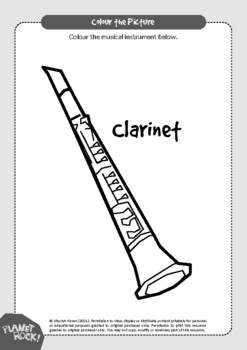 Preview of Clarinet Coloring Page