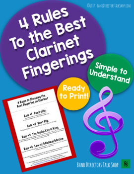 Preview of Clarinet Fingerings Beginning Band FREEBIE