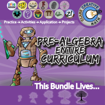 Preview of Clark Creative Pre-Algebra Curriculum -- ALL OF IT + Free Downloads FOR LIFE!!!