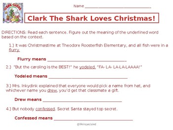 Preview of Clark The Shark Loves Christmas