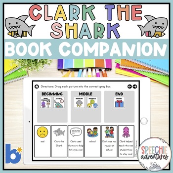 Preview of Clark the Shark Summer & Ocean Book Companion for Speech Therapy Boom Cards