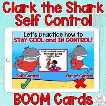 Preview of Clark the Shark Self-Control BOOM Cards™  Digital Distance Learning