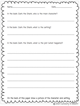 Clark the Shark by Bruce Hale Differentiated Story Elements and Sequencing