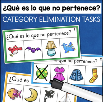 Preview of Clasifica Objetos ¿Qué es lo que no pertenece? SPANISH Category Elimination Task