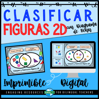 Preview of Clasificar FIGURAS 2D Imprimible y Digital -  Classify 2D SHAPES in Spanish