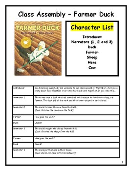 Preview of Class Assembly: Farmer Duck