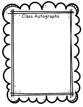Class Autograph Page By Pbj Fun Teachers Pay Teachers