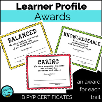 Preview of Class Awards Certificates Awards IB PYP Learner Profile Recognition SEL 