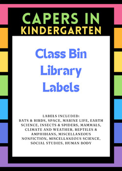 Preview of Class Bin Library Labels Nonfiction Topics
