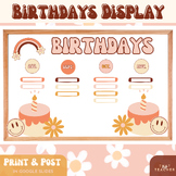 Class Birthdays Display | Bulletin Board | Neutral Retro Vibes 