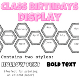 Class Birthdays Poster/Display