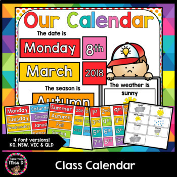 Class Calendar by Tales From Miss D | Teachers Pay Teachers