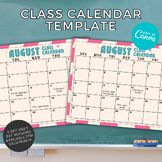 Class Calendar Template | Retro Checkerboard |  Customizab