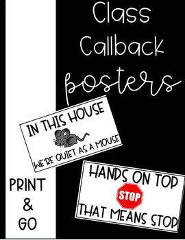 Preview of Class Callback/Attention Getter Posters // 100% EDITABLE