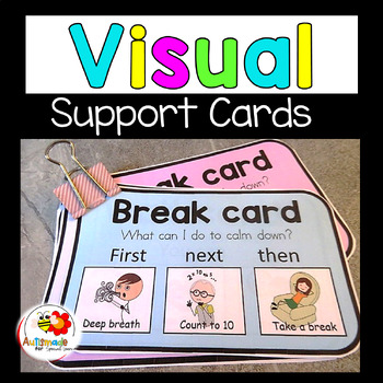 Preview of Visual Support Cards: Classroom Behavior Management in SPED