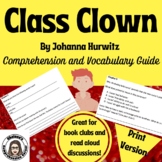 Class Clown by Johanna Hurwitz Comprehension Packet