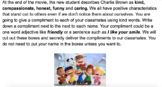 Class Compliment Activity and Character Traits: The Peanuts Movie