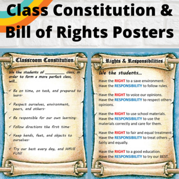 Preview of Class Constitution & Bill of Rights Posters BUNDLE