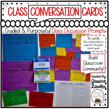 Preview of Class Conversation Cards for Building Classroom Community