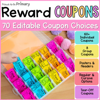 Preview of Student & Class Reward Coupons EDITABLE - Classroom Management Bulletin Board