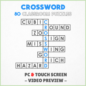 Preview of Class Crossword - 80 quick puzzles for the end of the period! (Video preview)