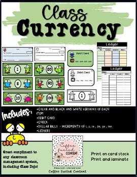 Preview of Class Currency - cash, debit cards, checkbooks, ledgers