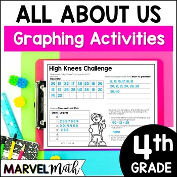Preview of Class Data Book: Dot Plots, Stem-and-Leaf Plots, and more! by Marvel Math