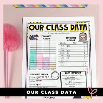 Preview of Class Data Display | Bar Graphs, Tallies, Pictographs