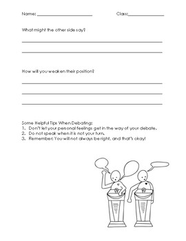 Class Debate Prep Worksheet by Learning With Lilly | TpT