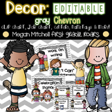 Class Decor: Gray Chevron... Editable