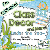 Classroom Decor Editable~ Ocean Theme