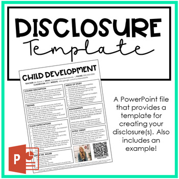Preview of Class Disclosure | Syllabus Template