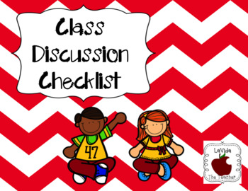 Preview of Class Discussion Checklist