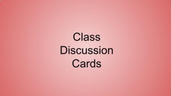 Preview of Class Discussion Conversation Starters 
