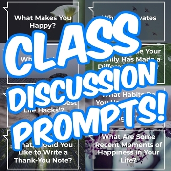 Preview of Class Discussion Prompts (Free!)