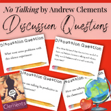 Class Discussion Question Cards - No Talking by Andrew Clements