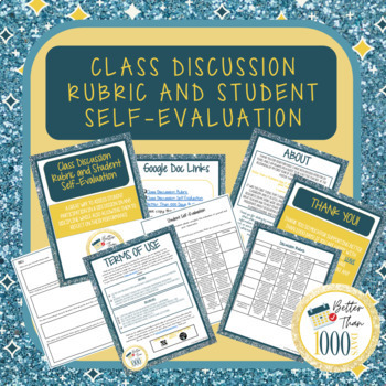 Preview of Class Discussion Rubric and Student Self-Evaluation