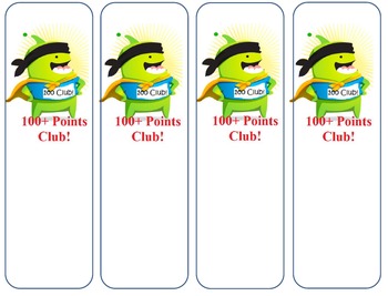 Preview of Class Dojo 100 Point Club Bookmarks