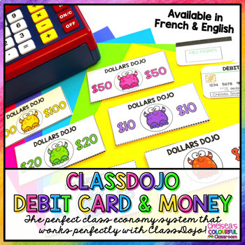 Preview of ClassDojo Debit Card & Money | Reward System | Class Economy | FRENCH & ENGLISH